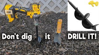 Dirt Drill Garden Flower Bed Auger Fence Post Hole Digger Earth Drill Test and Review [upl. by Cadal620]