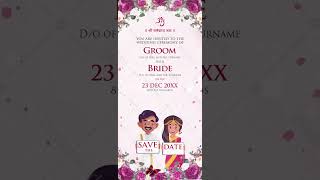 South Indian Wedding Video Invite Templates  Indian Wedding Invitation Video  IM1408V [upl. by Yevad]