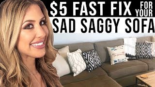 Saggy Couch Cushion Fix  Easy Pillow amp Cushion Makeover [upl. by Esyahc]