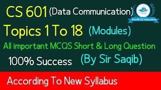 CS601 topic 1 to 18 Cs601 Short Lectures CS601 1 to 18 modules World Of education by MSaqib [upl. by Einnej617]