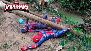 SUPERHEROs ALL Story 2 KID SPIDER MAN becomes BAD GUYS amp Rescue All Superhero Live Action [upl. by Ibocaj]