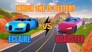 Eclaire VS Roadster 🔥Full Comparison  Roblox Jailbreak [upl. by Ynettirb]