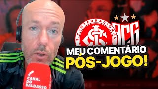 quotTIME BUROCRÃTICO E SEM SOLUÃ‡Ã•ESquot  O COMENTÃRIO DE FABIANO BALDASSO APÃ“S INTER 1X1 ATLÃ‰TICOGO [upl. by Aiuoqes801]