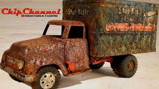 1954 Tonka Star Kist Tuna Truck Restoration Box Van Starkist 725 Refurbish Advertising Restore [upl. by Justino15]