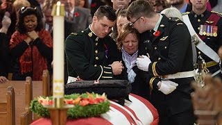 Moments from Cpl Nathan Cirillo funeral in Hamilton [upl. by Airrehs]