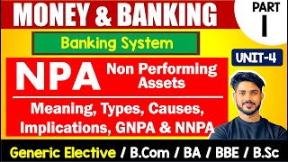 NPA Non Performing Assets Types Causes Implications  MONEY amp BANKING GE Bcom BA DU SOL [upl. by Curnin70]