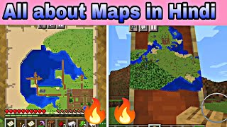 Everything you need to know about Maps in Minecraft in Hindi 2022  How to craft and use Map MCPE [upl. by Shatzer]