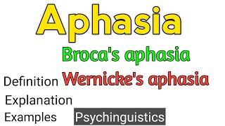 Aphasia  Wernickes aphasia  Brocas aphasia  What is aphasia  Psycholinguistics [upl. by Etnud256]