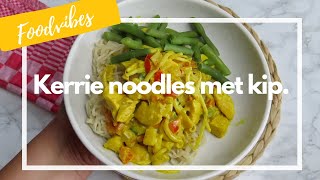 Noedels met kip en kerrie  Noodles recipe  FOODVIBES [upl. by Airamana]