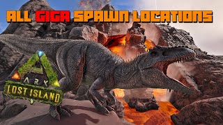 ARK Lost Island  ALL 5 Giga Spawn Locations [upl. by Stiegler]