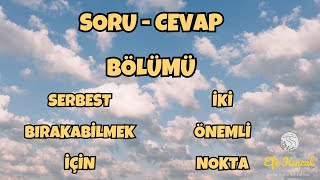 Soru  Cevap  Serbest Bırakabilmek İçin İki Önemli Nokta  Efe Kıncal [upl. by Vernita]