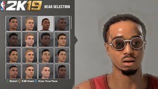 Quavo face creation NBA 2k19 [upl. by Aihsekel]