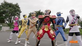 First Morph and Fight  Episode 1 Echoes of Evil  Super Ninja Steel  Power Rangers Official [upl. by Darra]