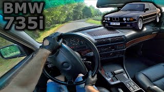 1992 BMW 735iA E32  POV test drive  DrivingCars [upl. by Deadman]