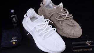 How To Clean Yeezy 350 V2 Cream White vs Mud  Crep Protect Cure  EXTREME TEST [upl. by Ravilob707]