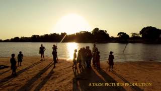 Drone view of the Manambolo River Ferry Madagascar [upl. by Atinrahs]