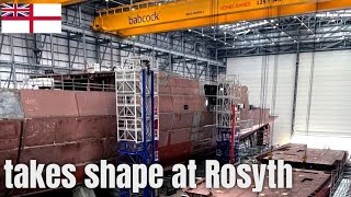 Look The Royal Navys first Type 31 frigate HMS Venturer takes shape at Rosyth [upl. by Guadalupe]