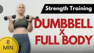 8 Min FULL BODY DUMBBELL WORKOUT at Home  Muscle Building [upl. by Nyrmak]