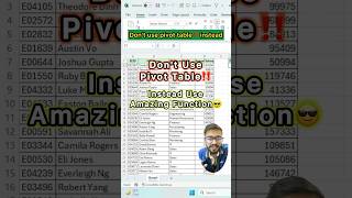 Dont use Pivot in Excel‼️Instead Use Amazing function excel exceltricks exceltutorial shorts [upl. by Crista954]