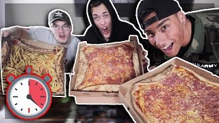 HUR LÅNG TID TAR DET ATT ÄTA TRE STORA FAMILJEPIZZOR ft Konstiga Bloggen [upl. by Weatherby202]