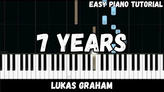 Lukas Graham  7 Years Easy Piano Tutorial [upl. by Varrian309]