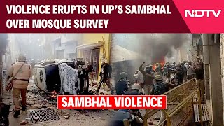 Sambhal Violence Latest News  Violence Erupts In UP Sambhal Over Mosque Survey Tear Gas Used [upl. by Riess92]