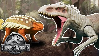 Indominus Rex Vs Ankylosaurus Sweded  Jurassic World  Mattel Action [upl. by Ivory]