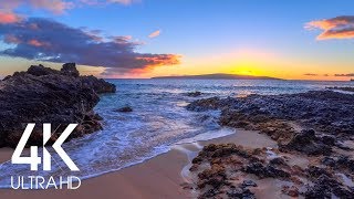 8 HOURS of Fascinating Sunset over the Tropical Beach with Calming Waves Sounds 4K UHD [upl. by Karalee309]