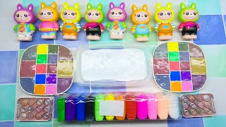 MIXING all my clear Slime together  Play Slime with Labubu Dolls [upl. by Mcnair]