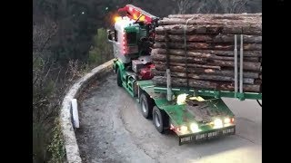 Chauffeur de grumier en montagne col de Braus ⚠️ MÉTIER de LEXTRÊME [upl. by Dinnie53]