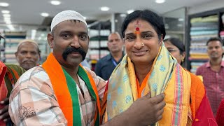 Hyderabad BJP Madhavi Latha Election Campaign at Ghansi Bazar  Madhavi Latha Padayatra in Old City [upl. by Lanrev40]