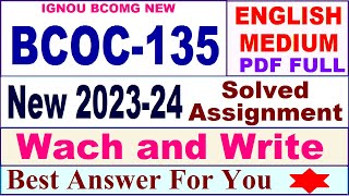 BCOC 135 solved assignment 202324 in English  bcoc 135 solved assignment 2024  bcoc 135 english [upl. by Russel]