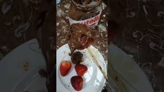 strawberry with Nutella shortvideo satisfying [upl. by Osborn699]