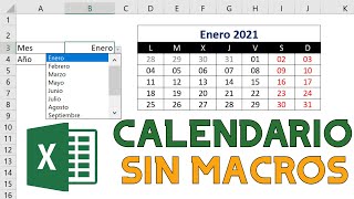 📅 Cómo HACER  INSERTAR un CALENDARIO PERPETUO y DINAMICO en EXCEL 👉 SIN MACROS  2023 [upl. by Emmerie]