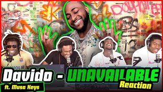 Davido  UNAVAILABLE Official Video ft Musa Keys  Reaction [upl. by Tollman]