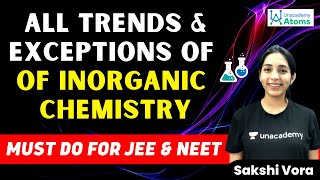 All Trends amp Exceptions of Inorganic Chem JEE MAINS and NEET MUST DO  Unacademy Atoms  Sakshi Vora [upl. by Iain]