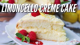 How to Make Limoncello Creme Cake with Homemade Lemon Curd [upl. by Atilol939]