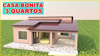 Casa maravilhosa com 3 quartos com telhado aparente [upl. by Abernathy]