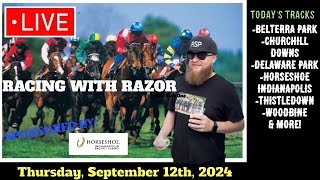 LIVE Horse Racing Handicapping  Delaware Park  Horseshoe Indianapolis  Thistledown  Thu Sep 12th [upl. by Eltsyrc359]