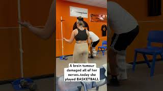 A braintumorsurvivor playing basketball subscribe cancer rehabilitation [upl. by Nedrah236]