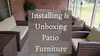 INSTALLING and UNBOXING Our Patio Furniture [upl. by Soinotna]