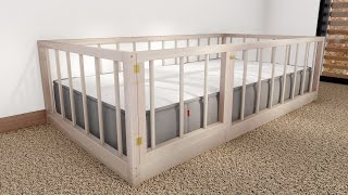 Twin size Montessori floor bed DIY plan [upl. by Dawn]