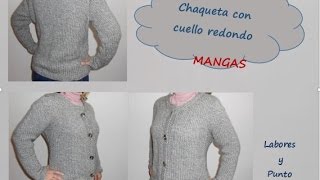 Como tejer esta chaqueta de cuello redondoParte 4 de 6 [upl. by Aisile943]