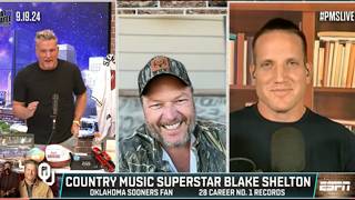 Blake Shelton on joining College GameDay Cardinals fandom  Travis amp Taylor  The Pat McAfee Show [upl. by Barbee]