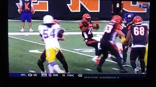 Joe Mixon Fumble against Chargers Nick Vigil Recovers [upl. by Merilee]