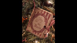 Handmade Christmas Keepsake Junk Journal Joy to the World SOLD [upl. by Teemus]