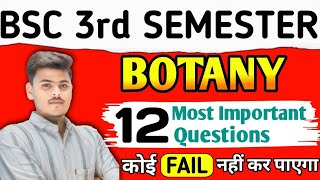 Bsc 3rd semester botany 12 most important questions 2025Sp Study Point [upl. by Inamik151]