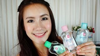 Review Johnsons Baby oil พร้อมแชร์สูตรquotทำสครับง่ายๆquotได้เองที่บ้าน [upl. by Ahseinet]