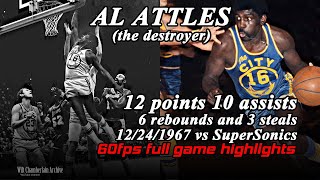 Al Attles 12 points 10 assists 6 rebounds 3 steals 60FPS Full Game Highlight 12241967 [upl. by Waxman]