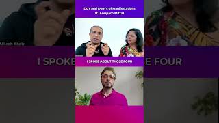 Dos and Donts of Manifestationsft Anupam Mitta l Mitesh Khatri  Law of Attraction Coach shorts [upl. by Ylle560]